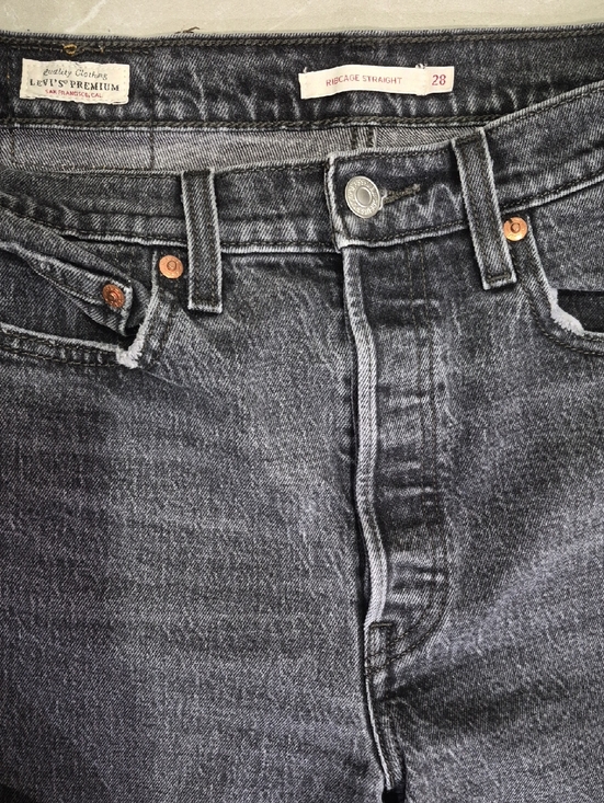 Levi's Denim - Levi's Ribcage Straight Jeans — Blackwashed Denim